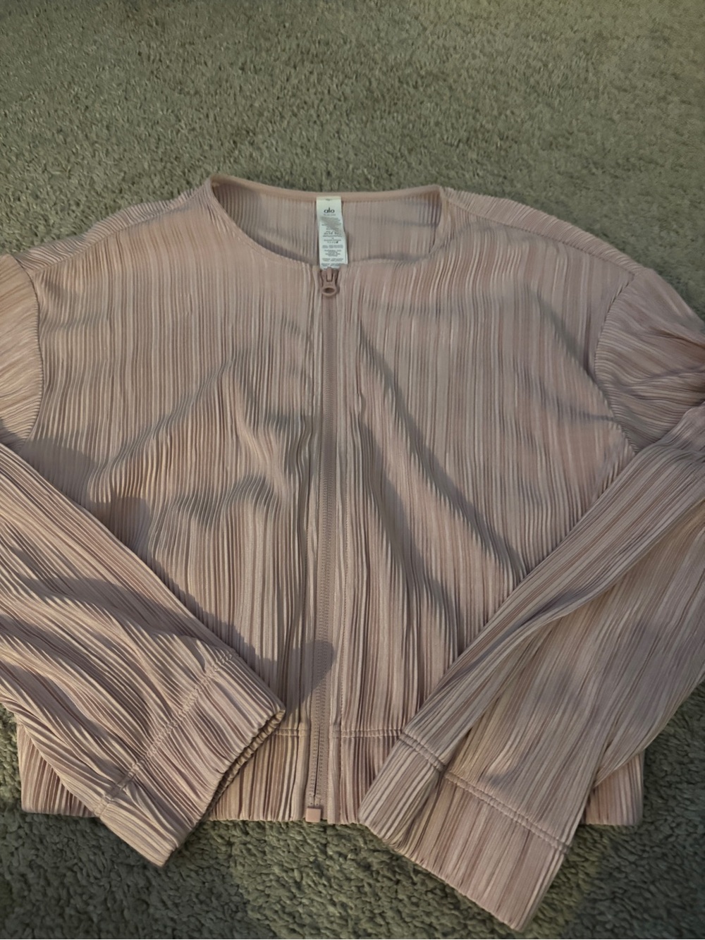 Alo pink micro plisse jacket